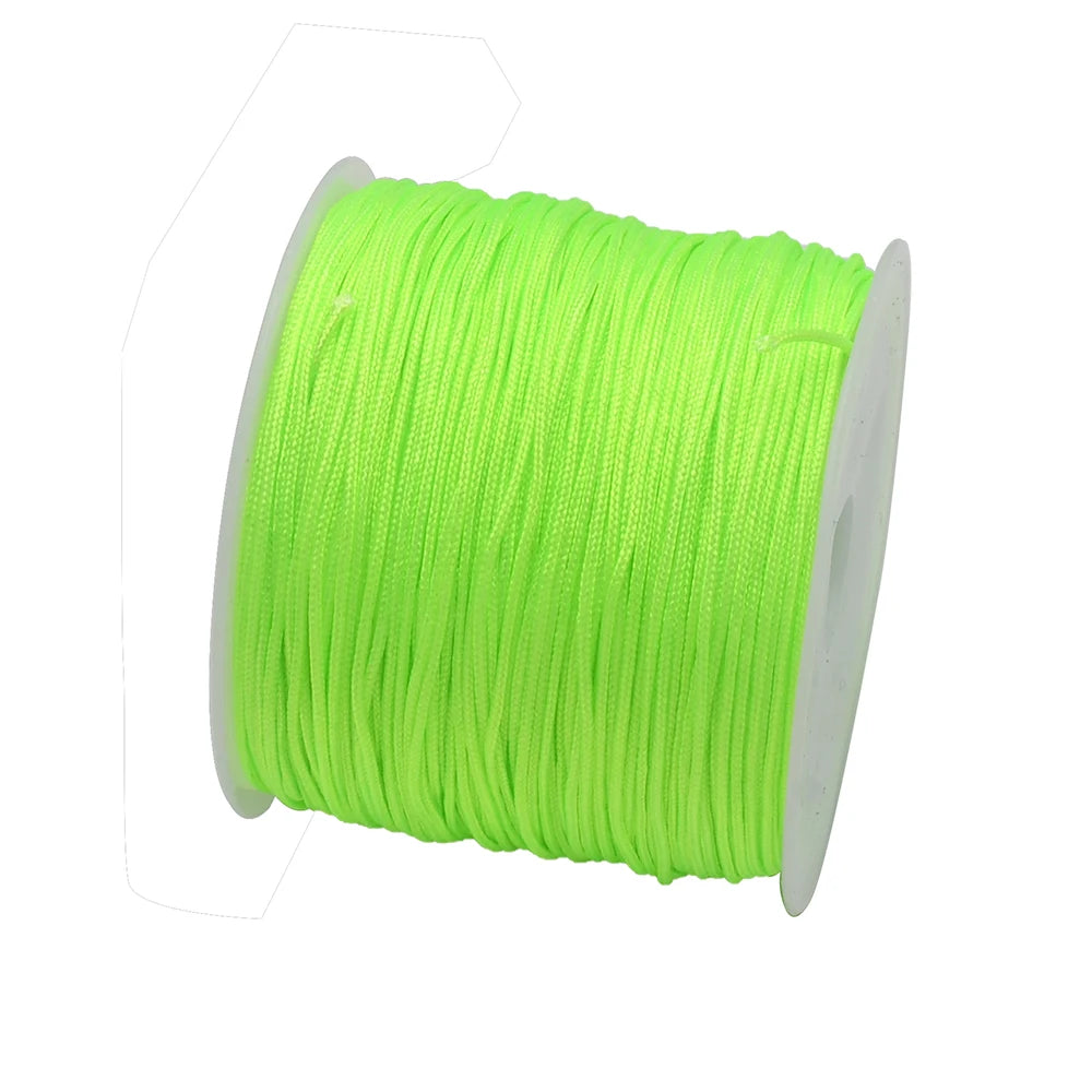 50Yds 0.8mm Crafts Nylon Cord For Jewelry Making Beading Braided Nylon Satin String for Bracelets Rattail Trim Chinese Knot