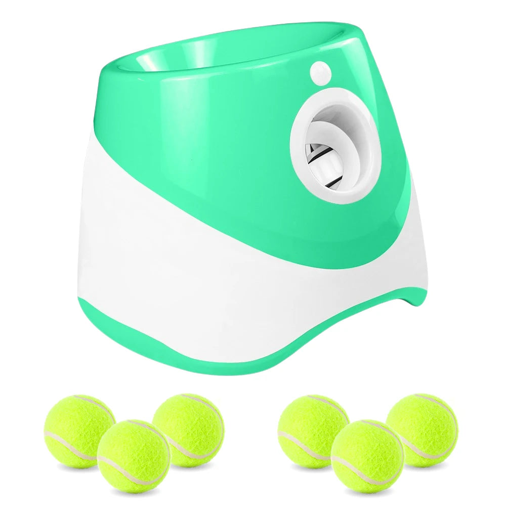 Automatic Dog Tennis Ball Launcher – Rechargeable Interactive Ball Throwing Machine for Small & Medium Dogs