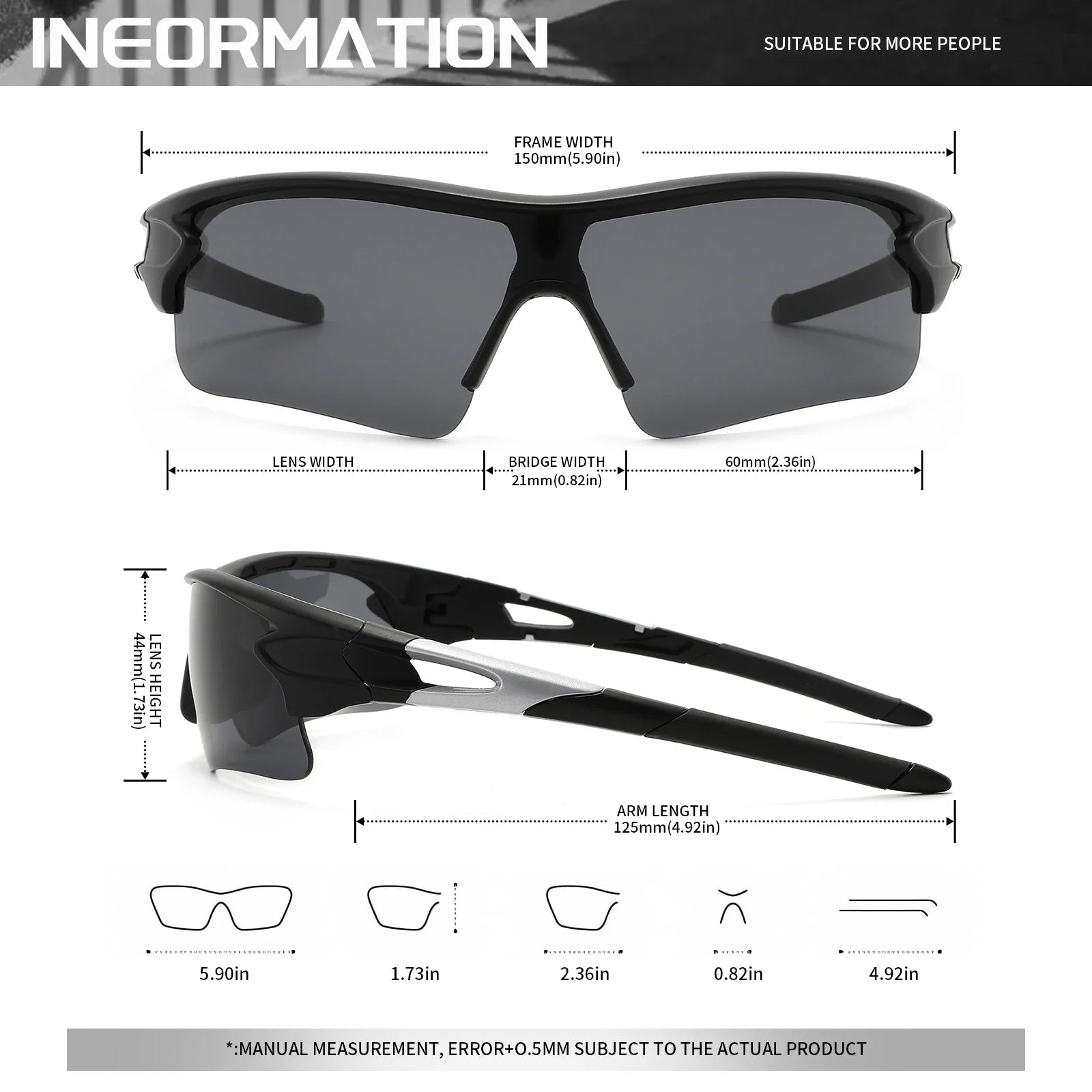 UV400 Wrap Around Sports Sunglasses for Men & Women