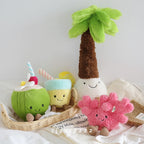 Lemonade Coconut Plush Toy – Very Soft Palm Tree & Red Coral Cartoon Doll, Cute Home Décor & Christmas Gift