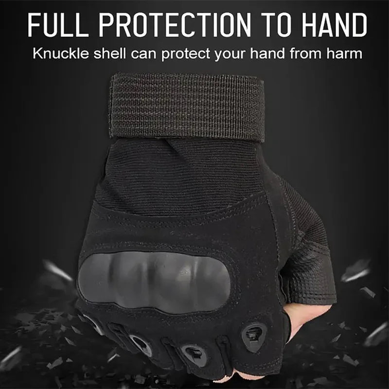 1Pair Tactical Fingerless Gloves for Men - Ideal for Outdoor Sports, Shooting, Hunting, Airsoft, and Cycling