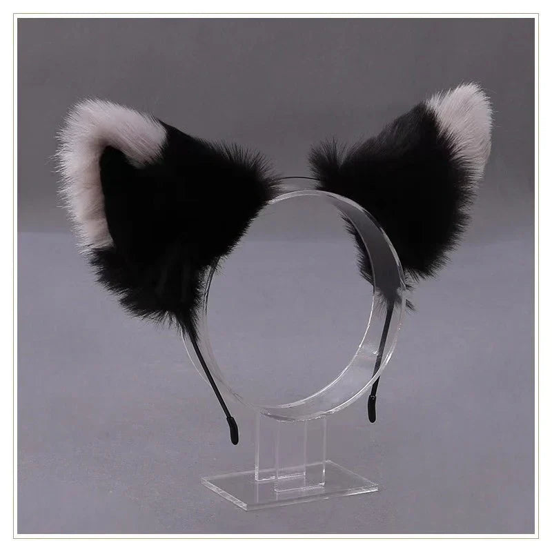 Lolita Animal Cat Fox Ear Hair Hoops Cosplay Girls Halloween Anime Headbands Headwear Hair Accessories