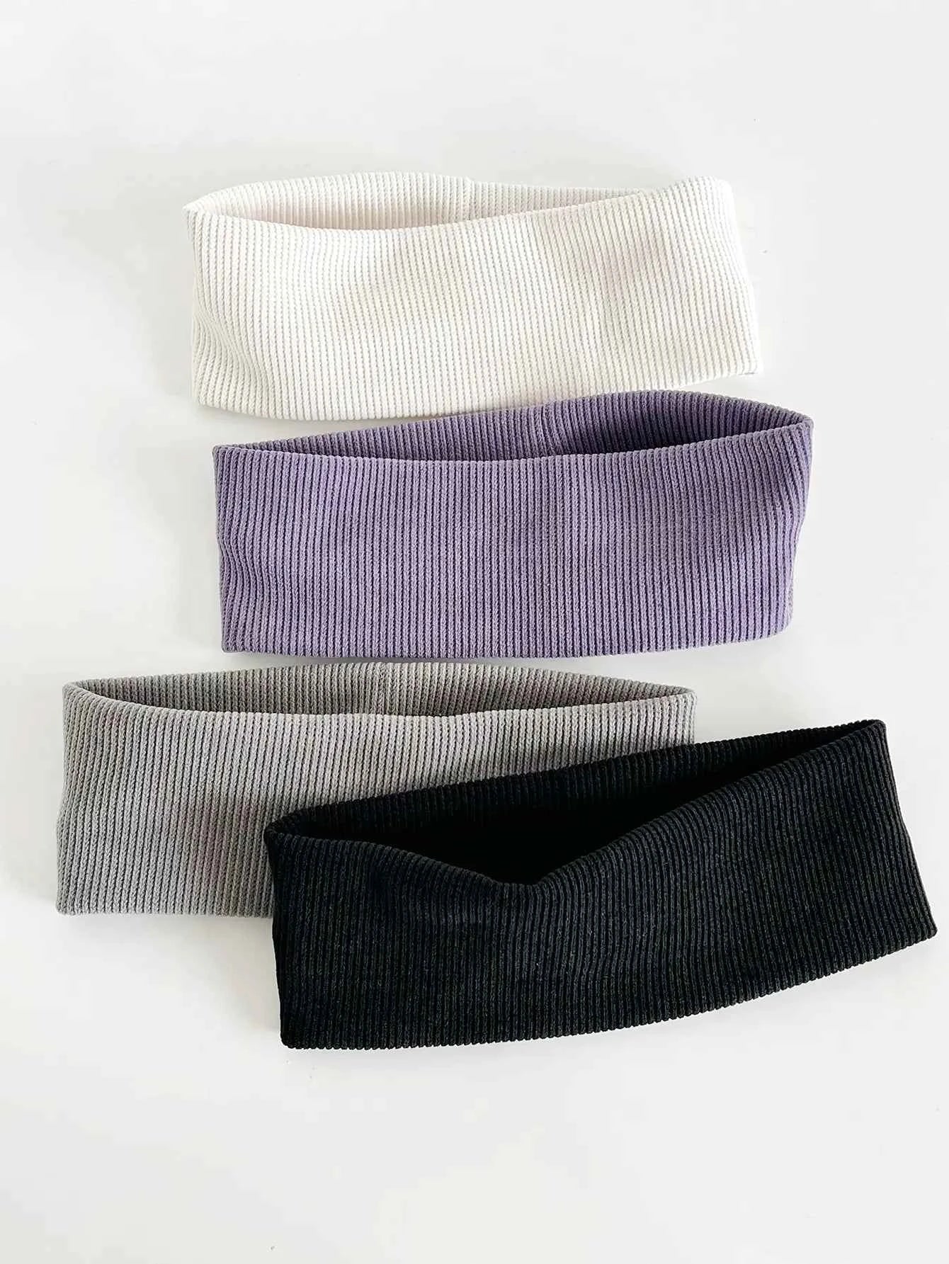 4Pcs Simple Fashion Women Solid Color Elastic HairBands Cute Wash Face Make-up Hair Band Vintage Sports Running Yoga Headbands