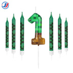 7Pcs Pixel Birthday Cake Candles Topper for Pixel Theme Party Anniversary Party Video Game Party Supplies for Boys Girls