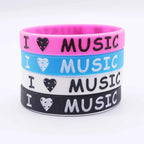 1PCS ILoveMusic Wristband Men Women Silicone Rubber Bracelets&Bangles for Birthday Party Bangles Rock Music Fans Jewelry Gift