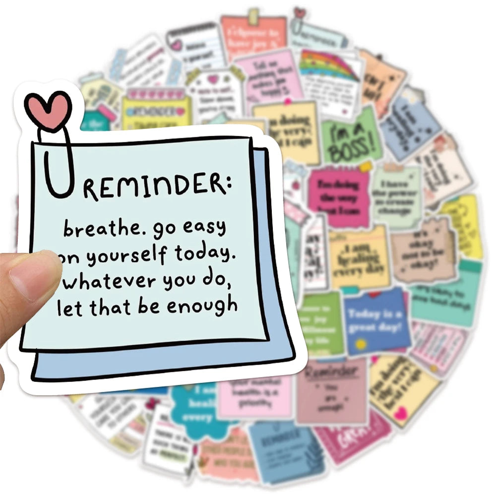 50PCS Self affirmation Encouragement Slogans Graffiti Stickers DIY Phone Cases Laptop Water Cups Waterproof Stickers