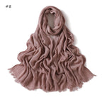 180*65cm Tie-dye Crinkle Rayon Hijabs for Women Muslim Scarf Shawls Plain Ladies Breathable Headband Femme Turban Ramanda
