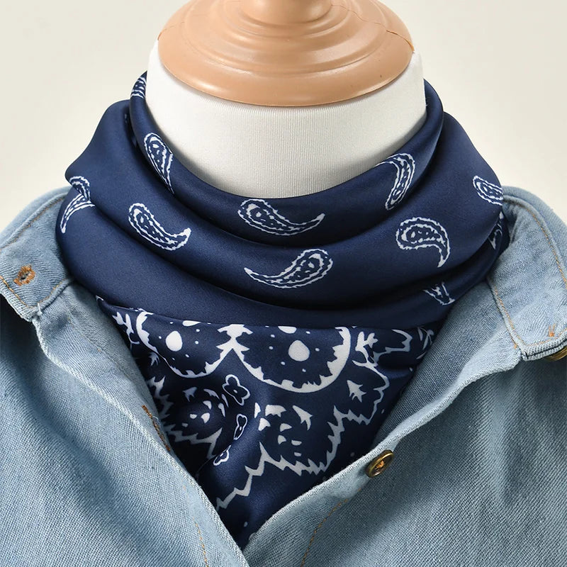 1pc 68*68cm Fashion Hip Hop Bandana Square Scarf Cowboy Cashew Black Paisley Headband Print For Women/Men/Boys/Girls