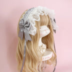 lolita headband hair accessories hair accessories sweet lace headband KC dark ribbon bow