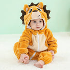 Winter Baby Rompers Baby Pijamas Panda Tiger Leopard Monkey Fox Animal Cartoon Hooded Jumpsuits Cosplay Costume Boys Girl Pajama