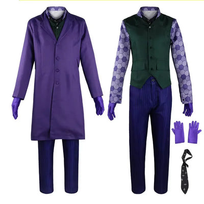 Men Clown Cosplay Costume Clown full set Coat Shirt Vest Tie Suit Outfits for Male Halloween Costumes