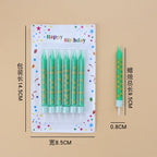 12/24pcs Green Pixel Cake Candle Decoration Red TNT Theme Green Wishing Candle Birthday Party Cake Candle Decorations Gift