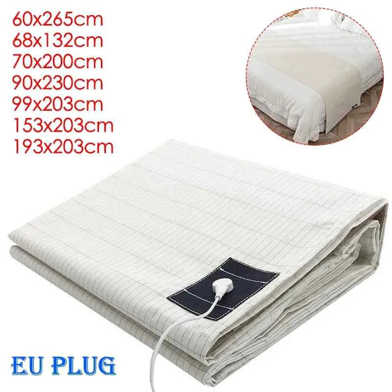 Earthing Bed Sheet Anti-static Grounding Sheet Conductive 95% Cotton and 5% Soft Silver Fiber Flat Sheets Sleep Bed Mat