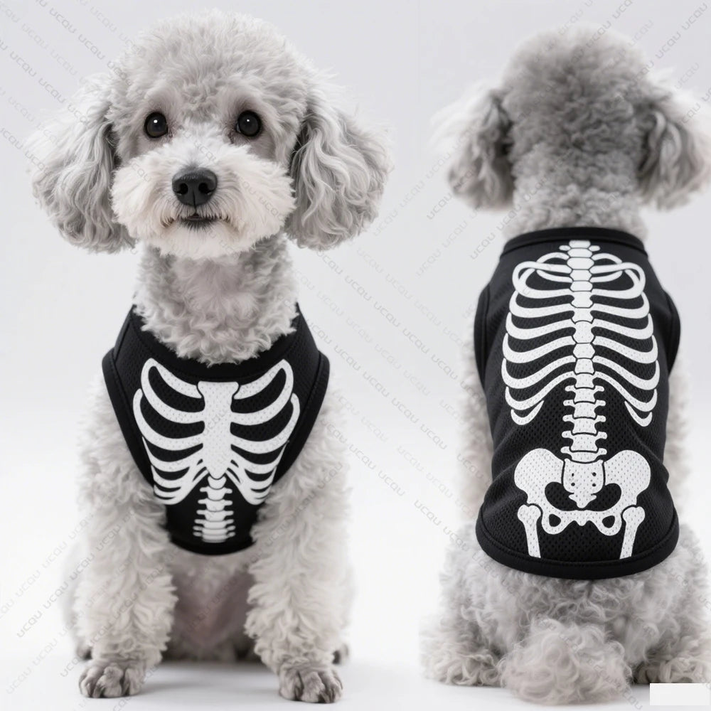 Halloween Dog Vest – Breathable Quick-Dry Skeletal Costume