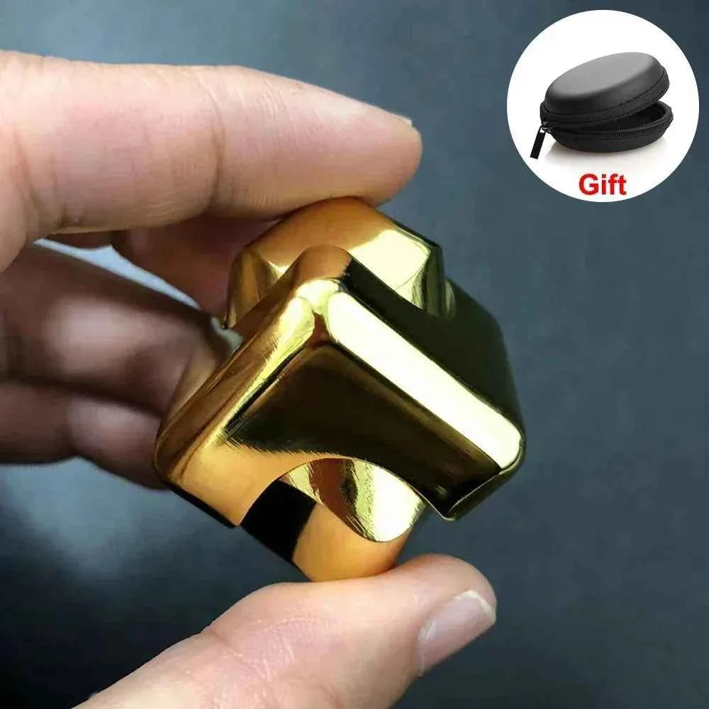Metal Cube Rotating Fingertip Gyroscope Fidget Anti Stress Toys Adult Office Home Travel Portable Spinner Toys Christmas Gifts