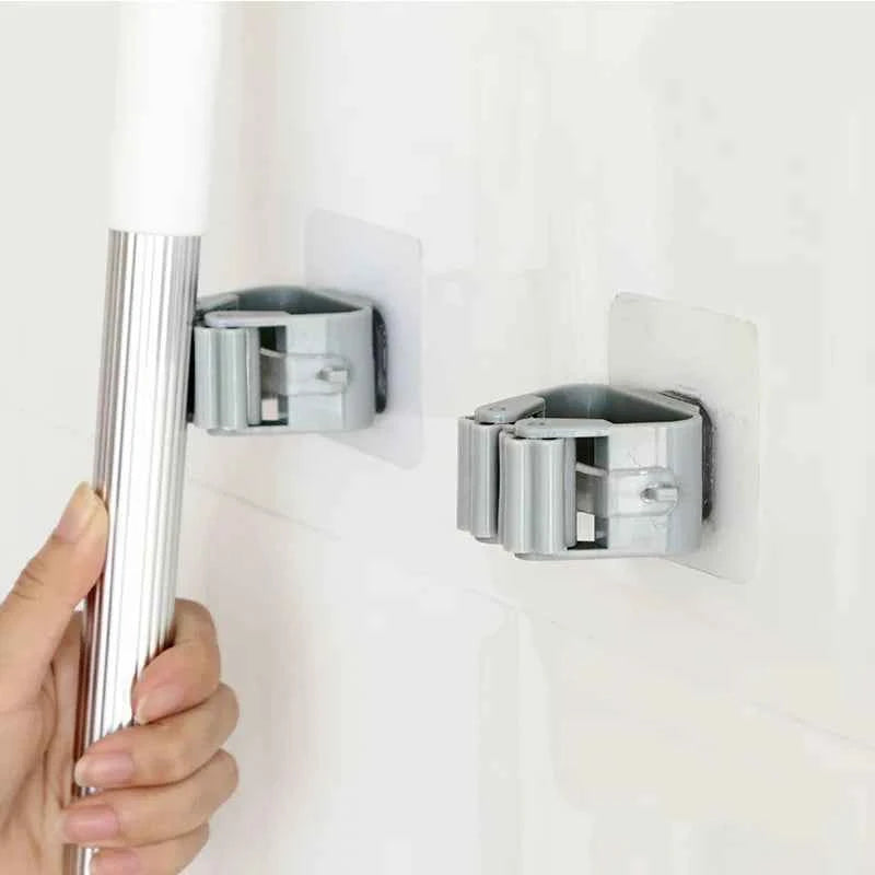 Multi-Purpose Hooks Adhesive Wall Hanging Mop Rack Broom Hanger Hook Kitchen Bathroom Organization Home Organizer Accessories