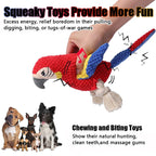 Indestructible Plush Parrot Dog Toy – Squeaky Chew Toy for Small & Large Dogs