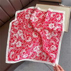 2025 Silk Shawl Print Headscarf Cat Hair Wrap Neckerchief Female Satin Square Scarf For Women Headband Foulard Hijab Bandana