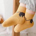 5 Pairs Kids Socks Cartoon Cat Pattern Comfortable Breathable Children Socks For Boys And Girls