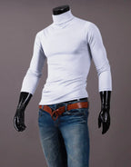 Thermal Underwear Tops Men Winter Clothes Thermal Shirt Autumn Men's Winter Tights High Neck Thin Slim Fit Long Sleeve T-shirt