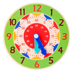 Montessori Wooden Learning Clock Time Teaching Toy for Kids