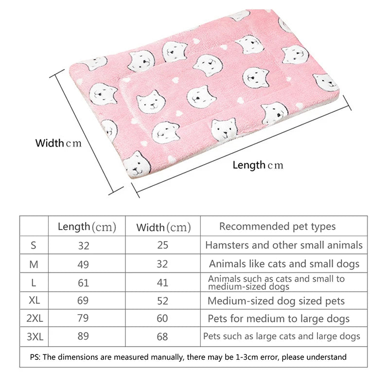 Thicken Flannel Cat Mat – Soft Winter Sleeping Cushion for Cats & Small Dogs