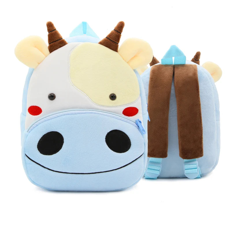 Cute Cartoon Animal Plush Backpack Soft Children Kindergarten Schoolbag Toddler Travel Bag Gift For Girls Boys