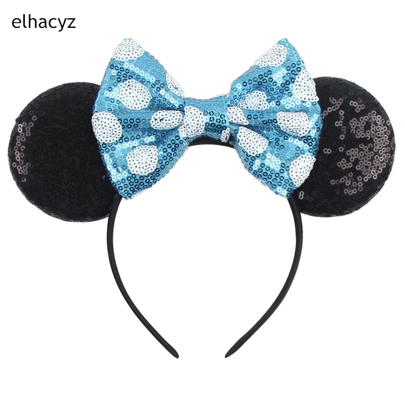 2026 Chic Embroidery Sequin Ears Headband Classical DOT Bow Hairband For Girls Women Party Head Wear Kids DIY Hair Accessories
