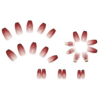24 pieces of short trapezoid press-on nails, paired with 1 piece of jelly glue and 1 nail file