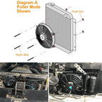 Universal 7/9/10/12/14/16 Inch 12V 80W 2100RPM Car Air Conditioning Cooling Fan Blade Cool Mounting Kit CF-1001