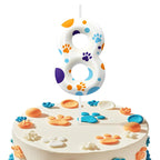 Blue Dog Paw Themed Birthday Candle Number 0-9 Party Decoration Cartoon Dog Paw Candle for Cake Toppers Party Supplies