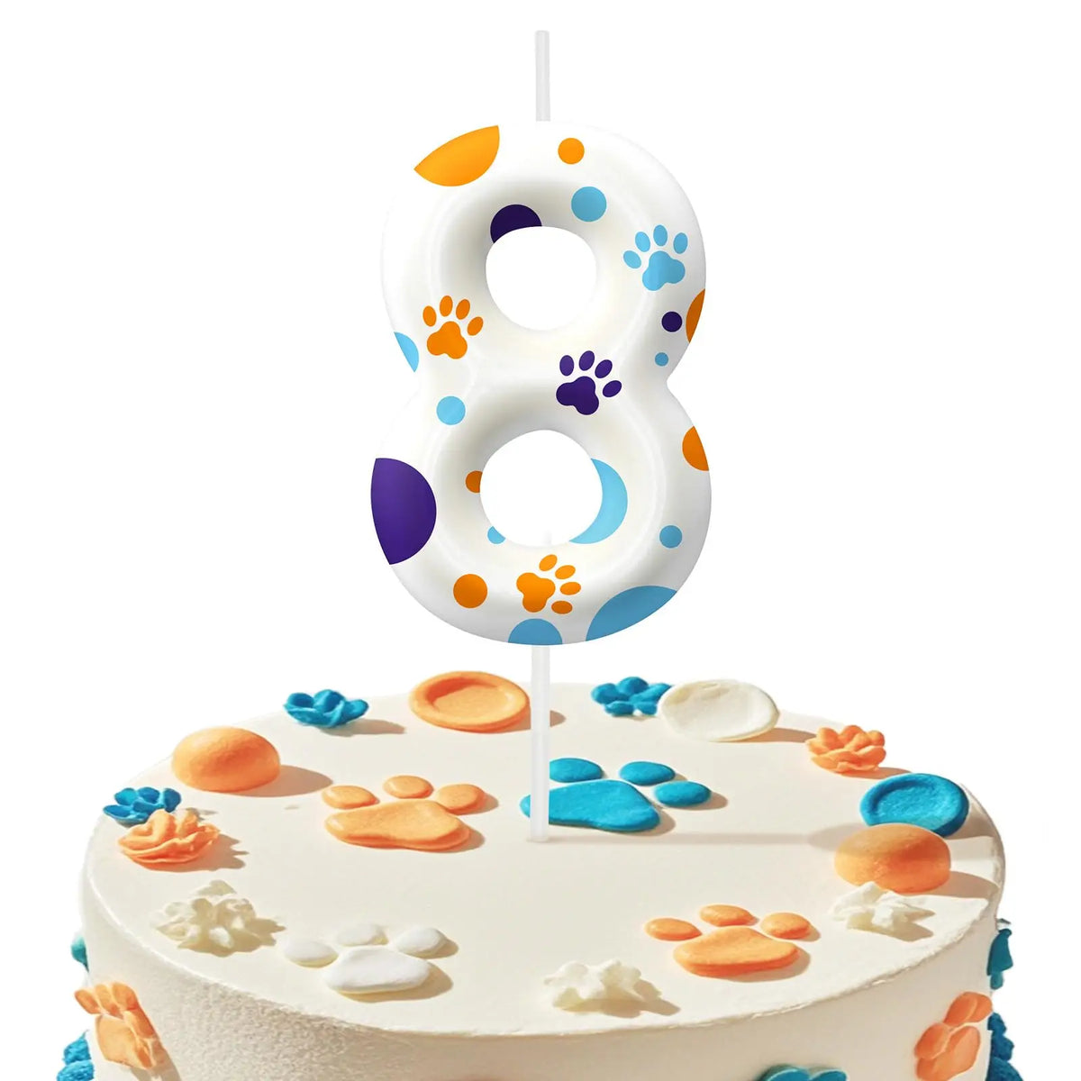 Blue Dog Paw Themed Birthday Candle Number 0-9 Party Decoration Cartoon Dog Paw Candle for Cake Toppers Party Supplies