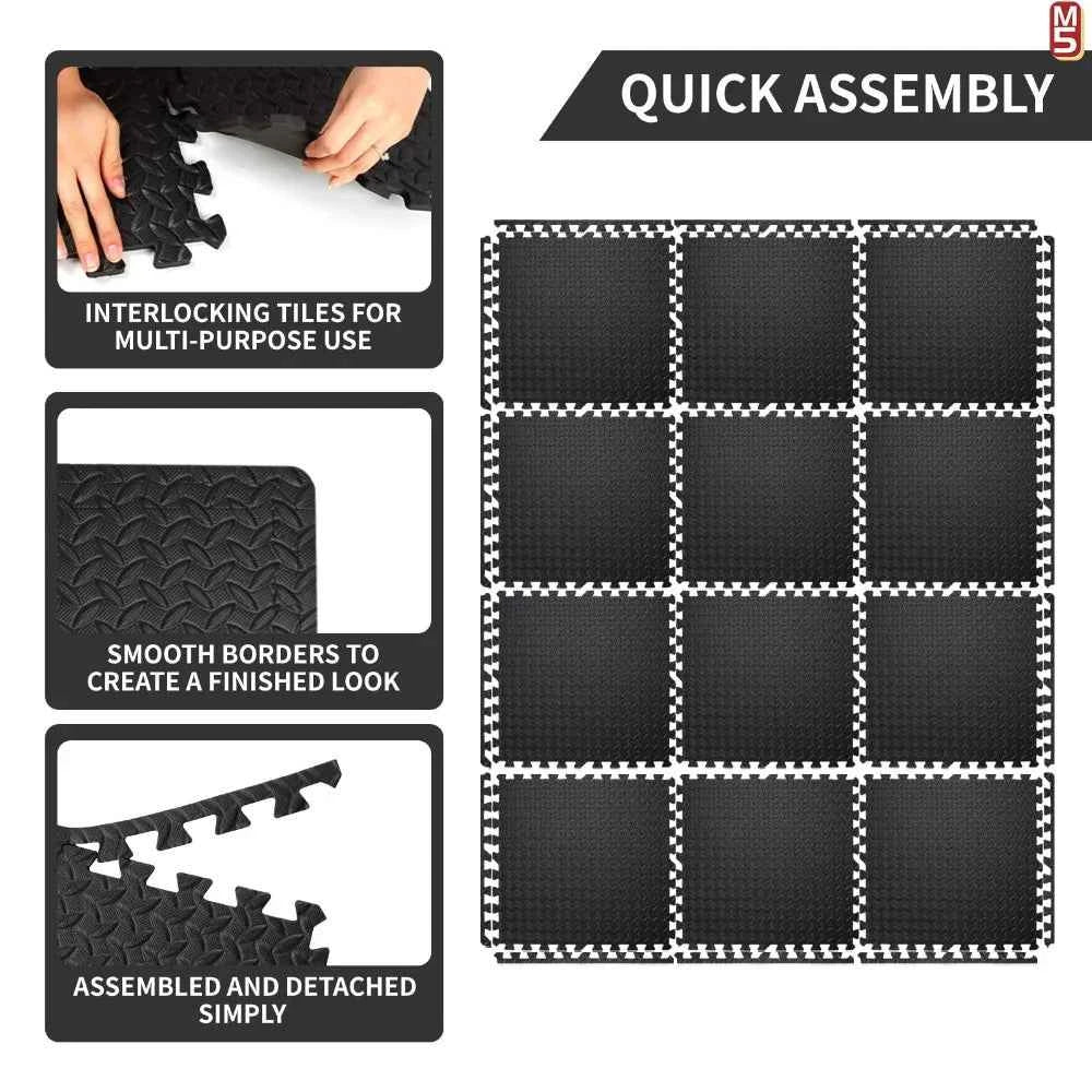 Massage Cushion EVA Foam Puzzle Exercise Mat for Home Gym, Interlocking Gym Floor Mats with Non-Slip Surface Acupressure Mat