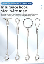 2mm Adjustable Steel Cable Suspension Kit, Heavy-Duty Hook for Steel Wire Rope Capable of Bearing 30kg, Extendable Clothesline