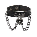 Punk Fashion Men Black Cuff Leather Bracelet Wristband Metal Rivets Stud Charm 80s Wrap Bangle for Women Rock Gothic Jewelry