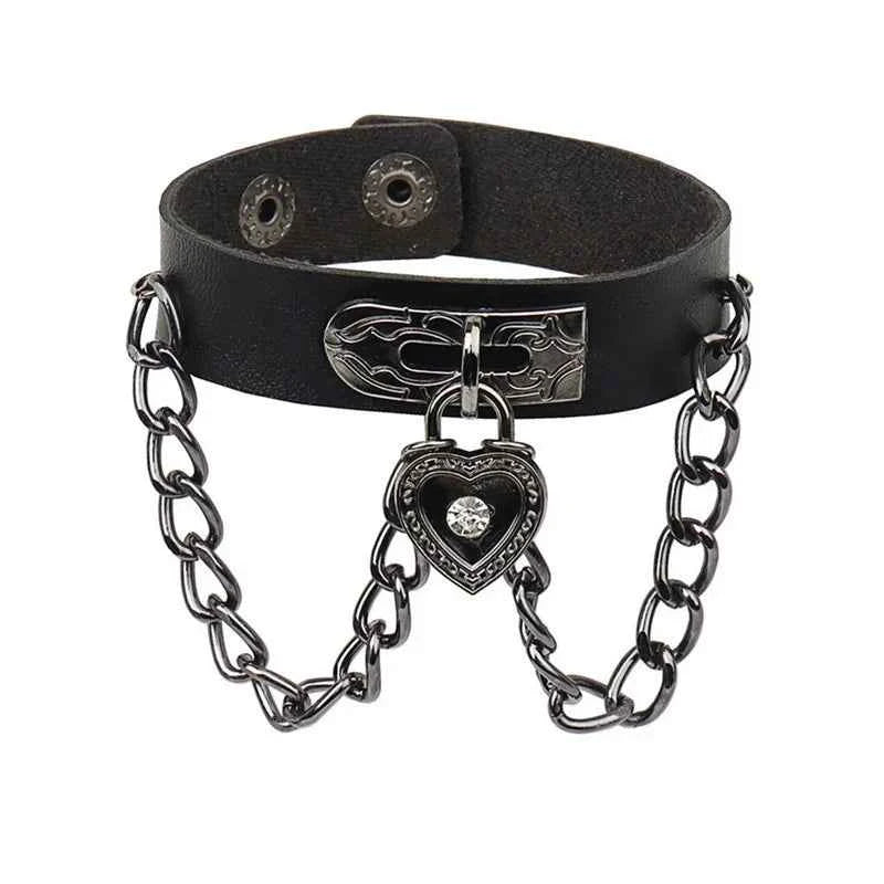 Punk Fashion Men Black Cuff Leather Bracelet Wristband Metal Rivets Stud Charm 80s Wrap Bangle for Women Rock Gothic Jewelry