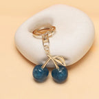 Fashion Delicious Red Cherry Keychain Summer Fruits Cherries Pendant Keyring For Women Men Jewelry Bag Accessories Gift