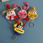 Funny Fruit Sausage Mouth Crochet Keychain Key Holder