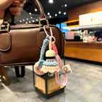 Crochet Badminton Keychain Mini Sports Bag Charm