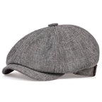 Retro Men’s Newsboy Cap – Classic Herringbone Octagonal Hat, British Style Flat Cap for Autumn & Winter, Vintage Painter Beret