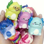 .12/24PCS Kids Adult Mini Kawaii Newt Cute Stress Relief Squeeze Toys Random Slow Rising Toy Carnival Goodie Party Send Gift