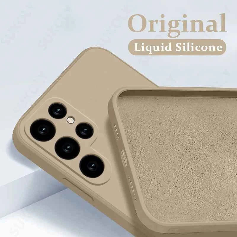 Case For Samsung Galaxy S26 S24 S23 S22 S25 Ultra S24 FE A57 A56 A55 A16 A17 5G S25 Edge Shockproof Liquid Silicone Phone Cover