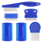 4 Pack Flea Lice Comb, Stainless Steel Dog Cat Grooming Combs with Rounded Teeth, Double Sided Professional Pet Tear Stain Remover