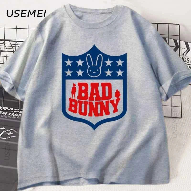 Bad Bunny Football Printed Tshirts Men Women Short Sleeeve Tshirt Printed Graphic T Shirts High Quality T-shirt Men's Clothes