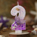 Mermaid Tail Birthday Candles with Starfish, Number Candles, Creative Cake Decorations for Birthday Party, DIY Party Decoration