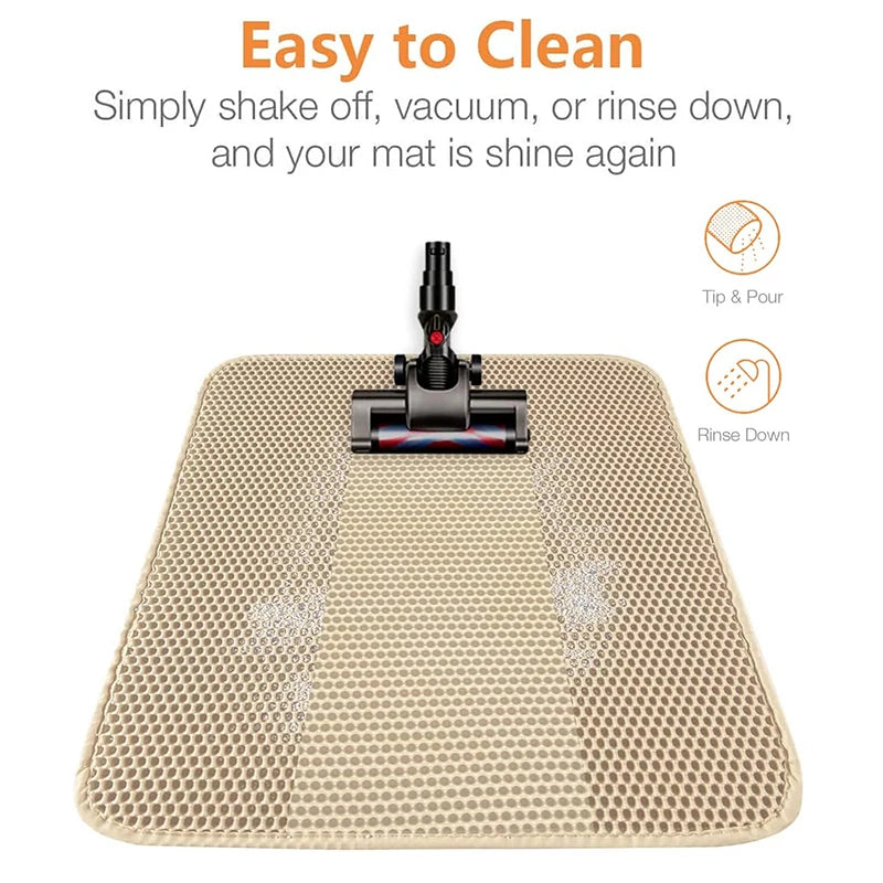 Pet Cat Litter Mat Waterproof Double Layer Cat Litter Trapping Pet Litter Box Mat Clean Pad Products For Cats Accessories - WTN Essentials 
