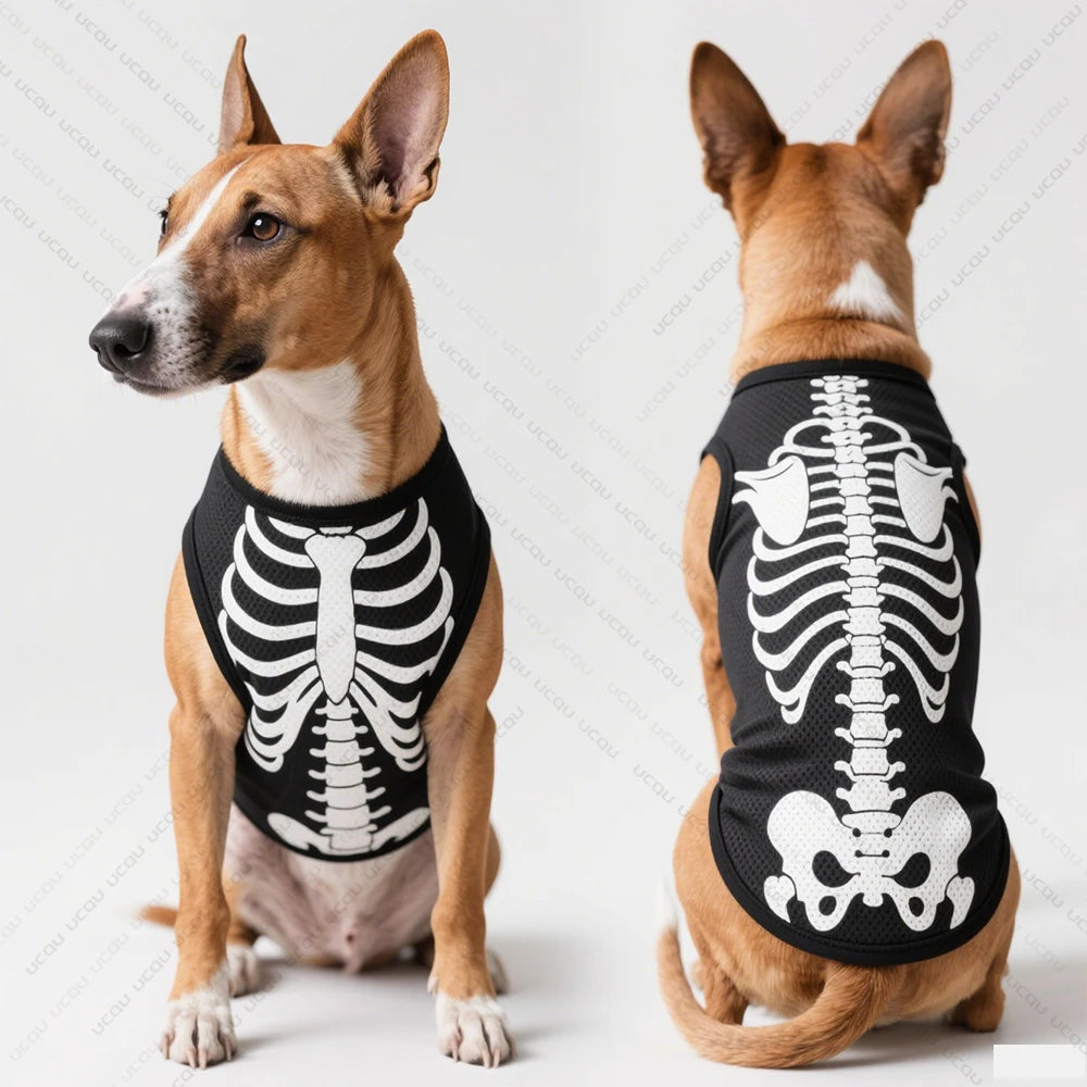 Halloween Dog Vest – Breathable Quick-Dry Skeletal Costume