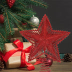 25cm Christmas Tree Top Glitter Gold Silver Star Home Xmas Tree Ornaments Christmas Decoration For Home 2024 Natal New Year 2025