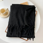Pink Scarf Lady Autumn Winter Solid Simple Muffler Women Men Wool Blend Versatile Multi-color Soft Thermal Shawl Female Male