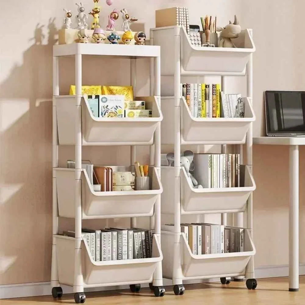 Versatile 2-5Tier Rolling Storage Cart with Wheels Perfect Bathroom Kitchen Office Ideal Groceries Snacks Toys Books Toiletries